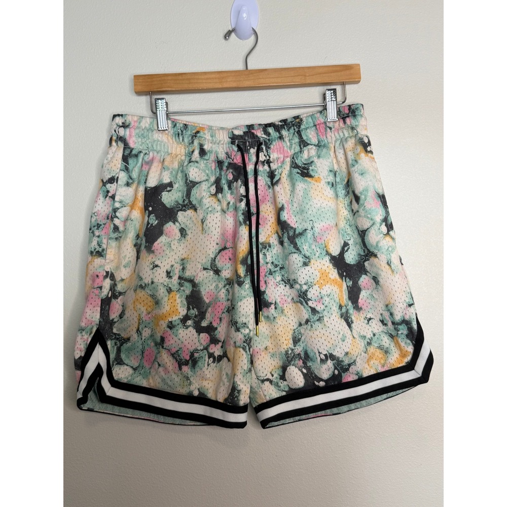 LCKR Men's Mesh Basketball Shorts XL Marble Tie Dye Athletic Multicolor